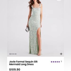 Windsor Jovie Formal Sequin Slit Mermaid Long Dress